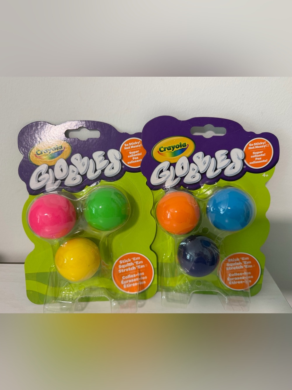 2 pk New Crayola Globbles 6 Squishy Balls Stretchy Orange Pink Blue Toys Orbs 4+